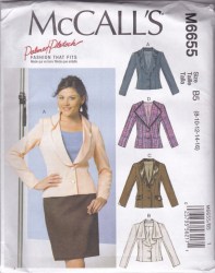 6655 McCalls PALMER PLETSCH LINED COLLAR PANEL JACKET PATTERN 8-16 or 16-24 uncut choice